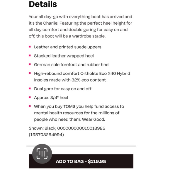 TOM’S Black Charlie Boot - Picture 4 of 7